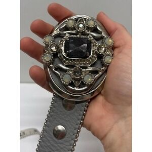 Leatherock Women's Leather Jeweled Buckle Belt 42 Inches‎